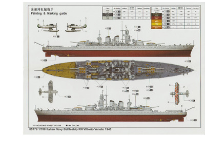 Italian Navy Battleship RN Vittorio Veneto 1940