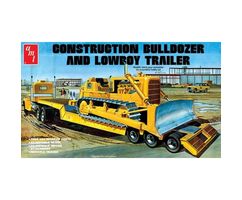Construction Bulldozer and Lowboy Trailer